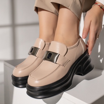 Pantofi dama casual bej cu platforma MOD11831, 1, modlet.ro