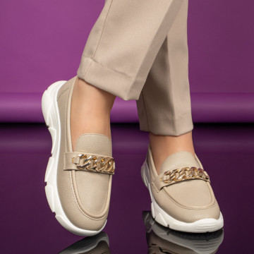 Pantofi dama casual khaki ZEF11092, 4, zeforia.ro