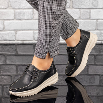 Pantofi dama casual negri cu platforma din Piele naturala MOD03869, 3, modlet.ro