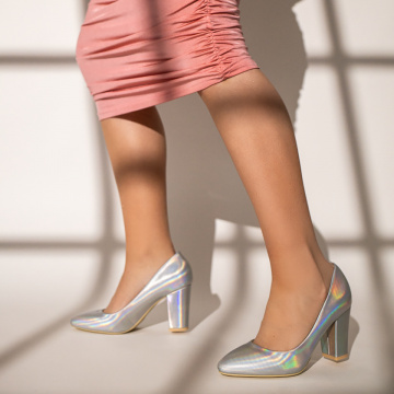 Pantofi dama cu toc argintii MOD03692, 2, modlet.ro