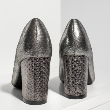 Pantofi dama cu toc gri MOD02830, 4, modlet.ro