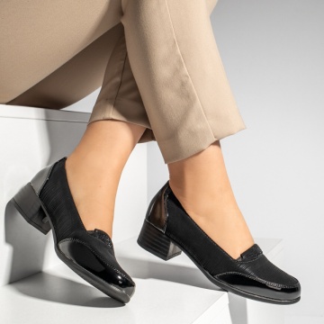 Pantofi dama cu toc mic negri MOD13260, 2, modlet.ro