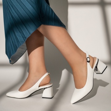 Pantofi dama cu toc si bareta albi ZEF11653, 1, zeforia.ro