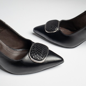 Pantofi dama cu toc si bareta negri din Piele naturala MOD13130, 4, modlet.ro