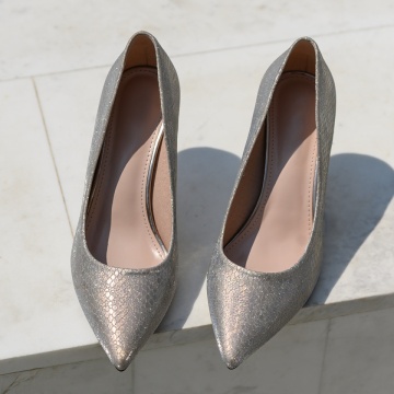 Pantofi dama cu toc subtire si print aurii MOD13700, 3, modlet.ro