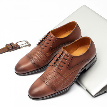 Pantofi eleganti barbati maro din Piele naturala MOD03971, 1, modlet.ro