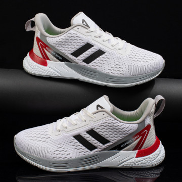 Pantofi sport barbati albi cu rosu MOD08804, 1, modlet.ro