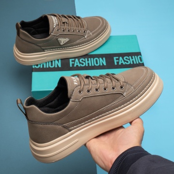 Pantofi sport barbati cu siret si talpa groasa khaki MOD13209, 2, modlet.ro