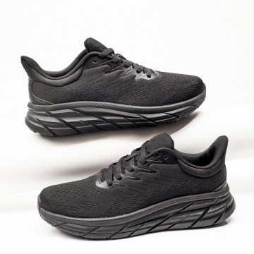 Pantofi sport barbati din material textil negri MOD09831, 3, modlet.ro