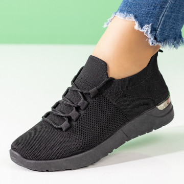 Pantofi sport dama cu siret negri MOD08521, 4, modlet.ro