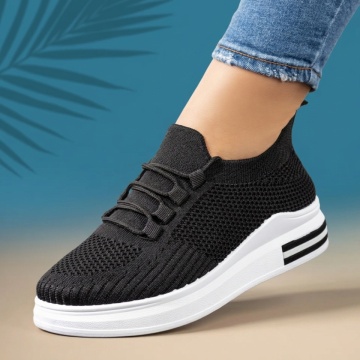 Adidasi dama, Pantofi sport dama cu siret negri MOD08700, modlet.ro
