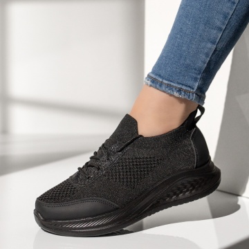 Pantofi sport dama cu siret negri MOD13398, 2, modlet.ro