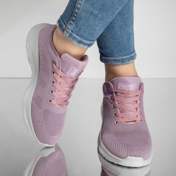Pantofi sport dama cu siret si talpa groasa mov MOD13220, 3, modlet.ro