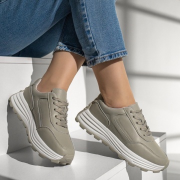 Pantofi sport dama cu siret verzi din Piele naturala MOD12976, 3, modlet.ro