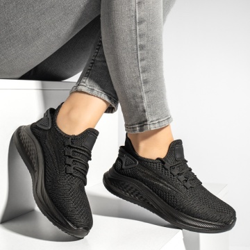 Pantofi sport dama cu talpa groasa negri MOD13184, 3, modlet.ro