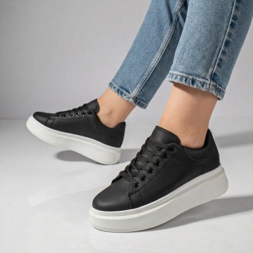 Pantofi sport dama cu talpa groasa negri NINA8