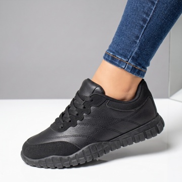Adidasi dama, Pantofi sport dama cu talpa joasa negri NORA4, modlet.ro