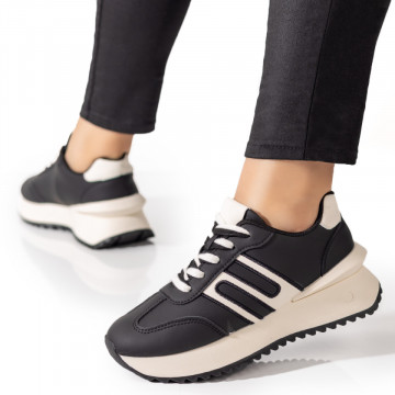Pantofi sport dama negri cu bej MOD09696, 2, modlet.ro