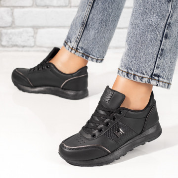Pantofi sport dama negri cu siret MOD09935, 3, modlet.ro