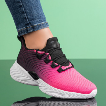 Pantofi sport dama roz cu siret MOD08660, 4, modlet.ro