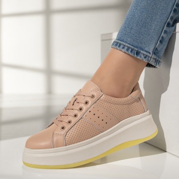Pantofi sport dama roz din Piele naturala MOD11707, 1, modlet.ro