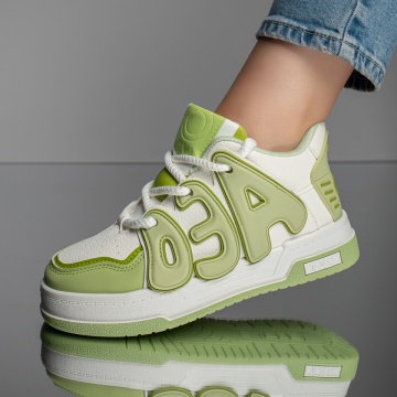 Pantofi sport dama verzi cu alb MOD11666, 1, modlet.ro