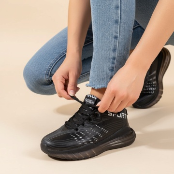 Pantofi sport negru cu alb unisex cu siret MOD06743, 4, modlet.ro