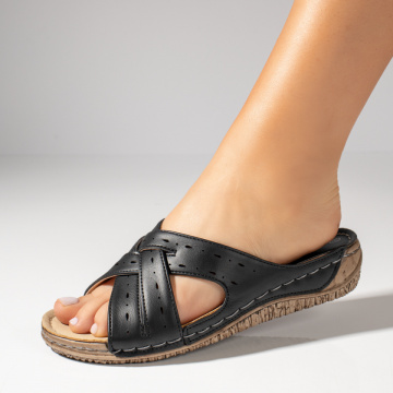 Papuci casual dama cu platforma negri MOD05055, 2, modlet.ro