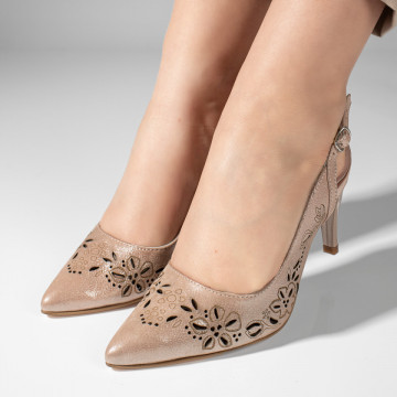 Sandale cu toc dama roz din Piele Naturala MOD11305, 4, modlet.ro