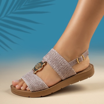 Sandale dama cu accesoriu decorativ mov ANA39, 4, modlet.ro