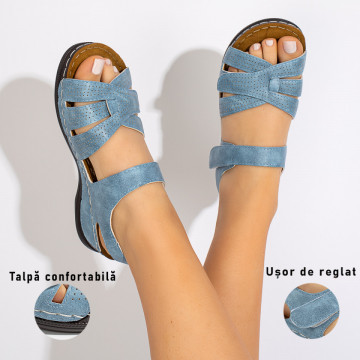 Sandale dama cu platforma albastre MOD09246, 3, modlet.ro
