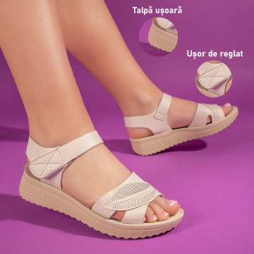 Sandale dama cu platforma bej ZEF11341, 3, zeforia.ro