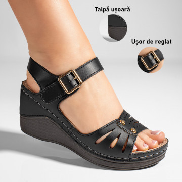Sandale dama cu platforma negre MOD04631, 3, modlet.ro