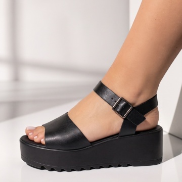 Sandale dama cu platforma negre SARA2