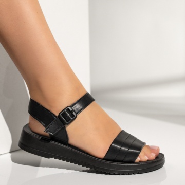 Sandale dama cu talpa groasa negre MOD03881, 3, modlet.ro