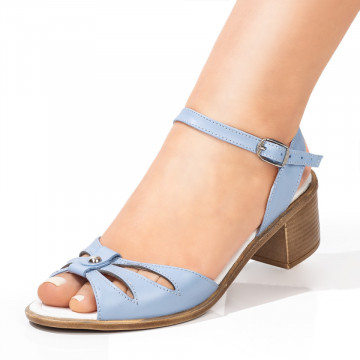Sandale dama cu toc albastre din Piele naturala MOD08456, 1, modlet.ro