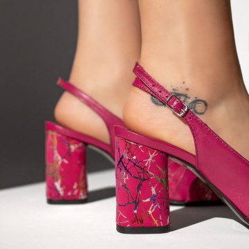 Sandale dama cu toc gros roz din Piele naturala MOD13450, 4, modlet.ro