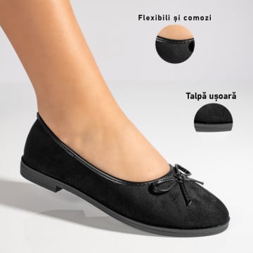 Balerini dama cu fundita negri suede ZEF11529, 3, zeforia.ro