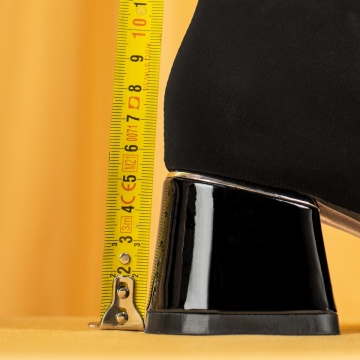 Botine dama cu toc gros si varf lacuit negru suede MOD06638, 4, modlet.ro