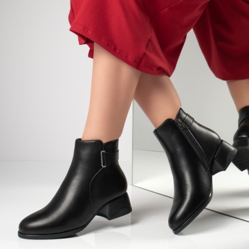 Botine dama negre cu toc mic MOD10871, 3, modlet.ro