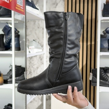 Cizme dama cu platforma si fermoar negre MOD14187, 2, modlet.ro