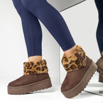 Cizme dama, Cizme dama cu talpa groasa maro suede MOD14115, modlet.ro