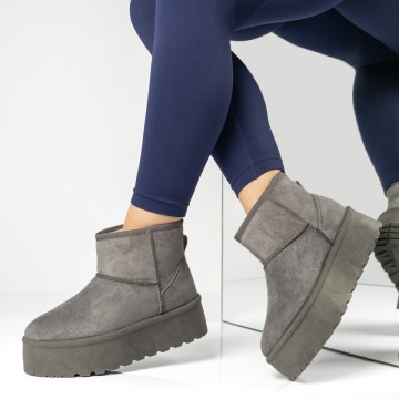 Cizme dama cu talpa groasa si imprimeu tip oog gri suede NINA9, 3, modlet.ro