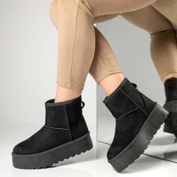 Cizme dama cu talpa groasa si print tip UG negru suede MOD12835, 2, modlet.ro