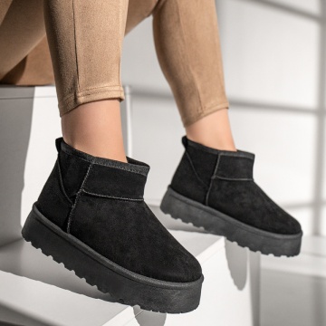 Cizme dama cu talpa groasa tip UG negru suede MOD12790, 3, modlet.ro