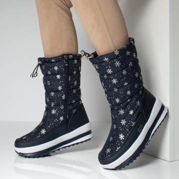 Cizme dama, Cizme dama de fas cu fermoar albastre MOD06677, modlet.ro