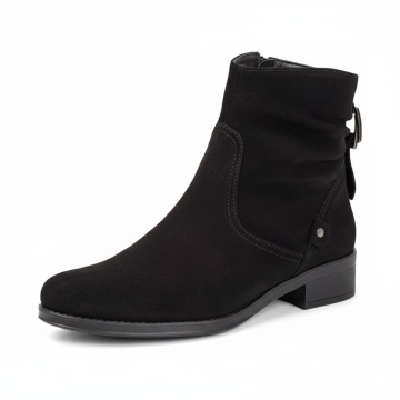 Cizme dama negru suede fara toc cu fermoar PAULA18, 3, modlet.ro