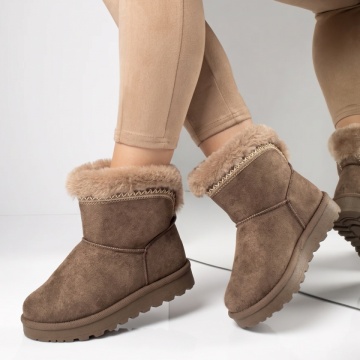 Cizme de iarna, Cizme dama tip oog khaki suede LILI48, modlet.ro