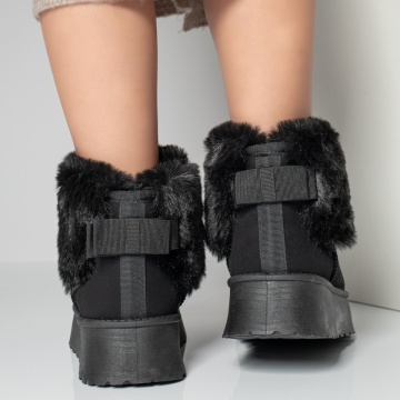 Cizme scurte dama tip UG negru suede MOD12593, 4, modlet.ro