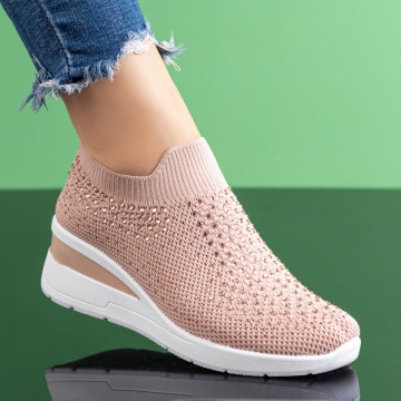 Espadrile dama cu platforma si pietre atasate roz MOD08482, 3, modlet.ro